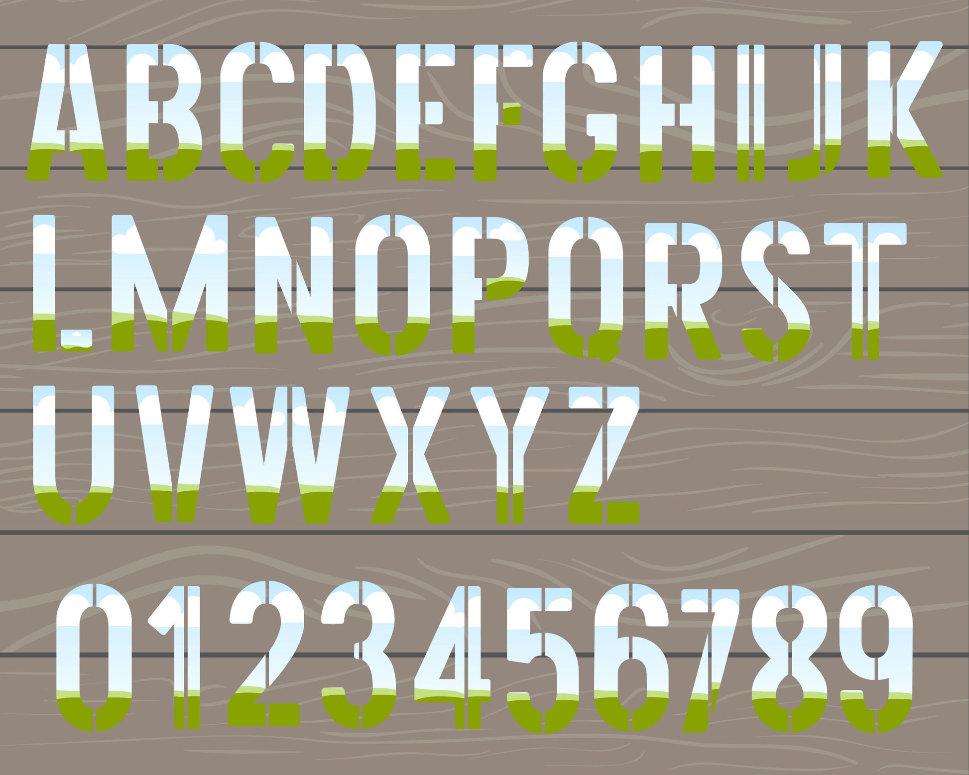 Split Canva Alphabet, Stencil Letters and Numbers, Drag and Drop, Canva Frames Bundle, DIY Letters Frames Canva, Editable Canva Letters