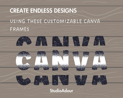Split Canva Alphabet, Stencil Letters and Numbers, Drag and Drop, Canva Frames Bundle, DIY Letters Frames Canva, Stacked Canva Letters