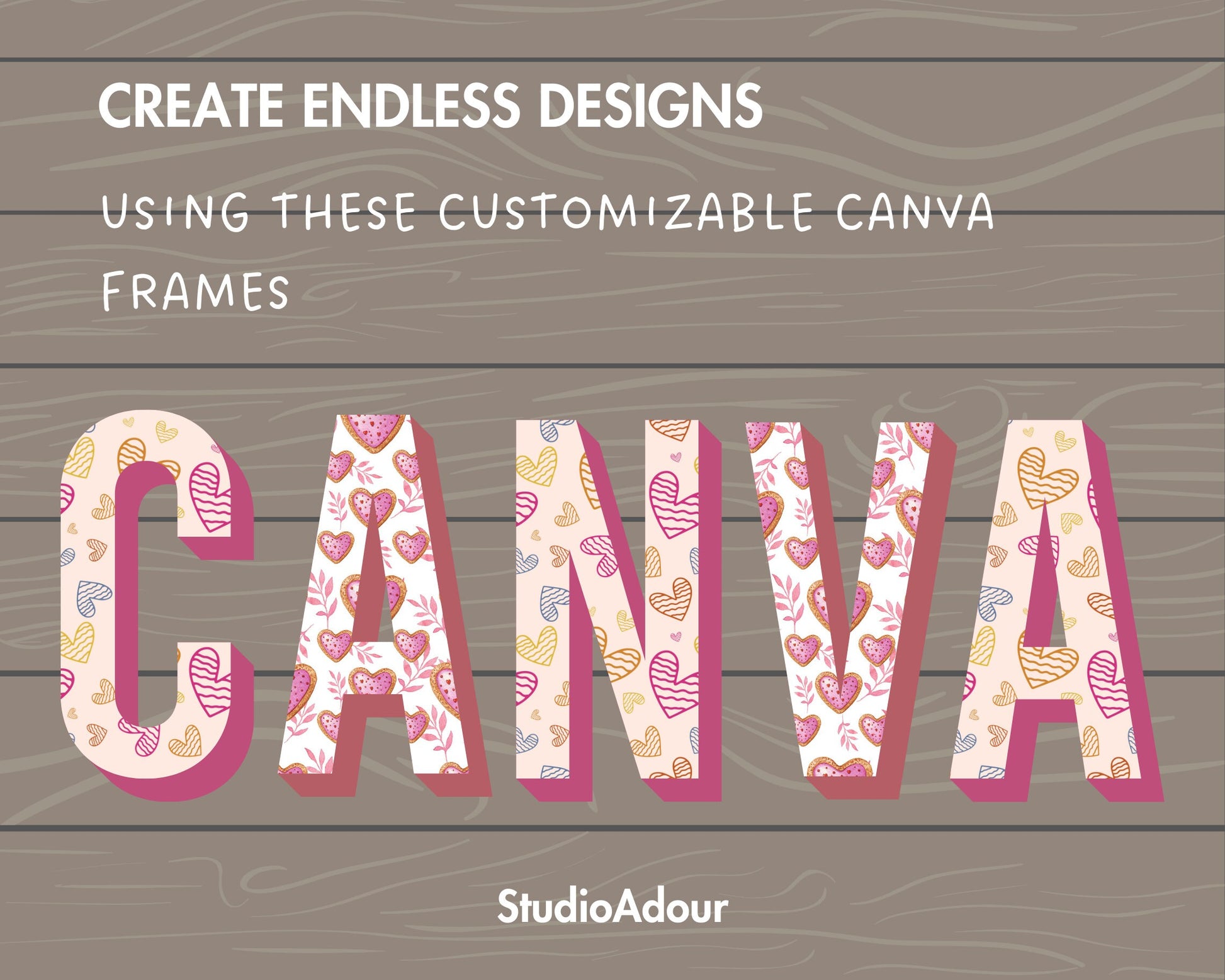 Design Your Own 3D Letters on Canva, 3D Alphabet Canva Template, Drag and Drop, Editable Canva Alphabet, Canva Frames Bundle, Digital Letter