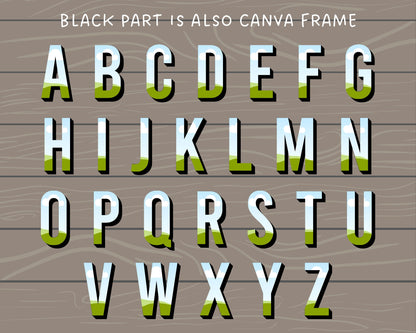 Design Your Own 3D Letters on Canva, 3D Alphabet Canva Template, Drag and Drop, Editable Canva Alphabet, Canva Frames Bundle, Digital Letter