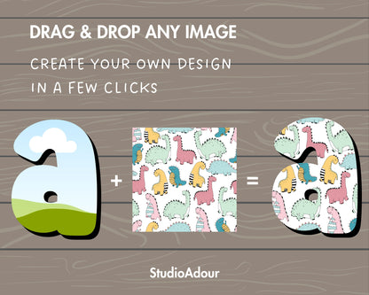 Design Your Own Doodle Letters on Canva, Doodle Alphabet Canva Template, Drag and Drop, Editable Canva Alphabet, Canva Frames Bundle, DIY