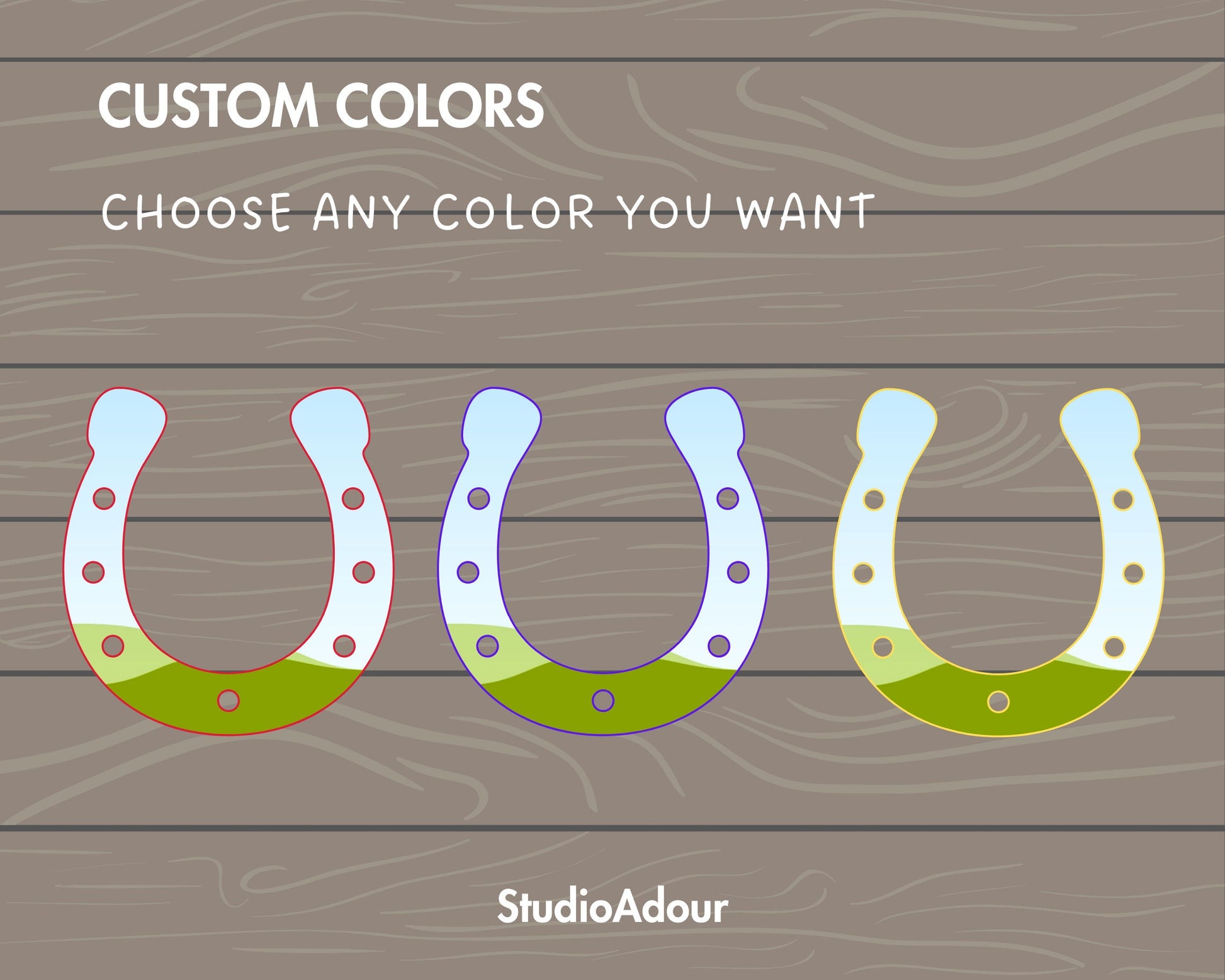 Design Your Own Horseshoe on Canva, Cowboy Canva Template, Drag and Drop, Canva Frames Bundle, Saint Patrick's Day, Horse Lover Frames