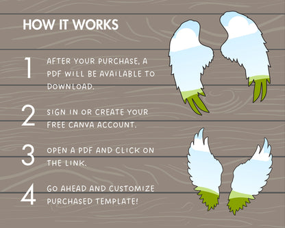 Design Your Own Angel Wings on Canva, Wings Canva Template, Drag and Drop Canva Frames, Wings Canva Frames Bundle, Angel Clipart