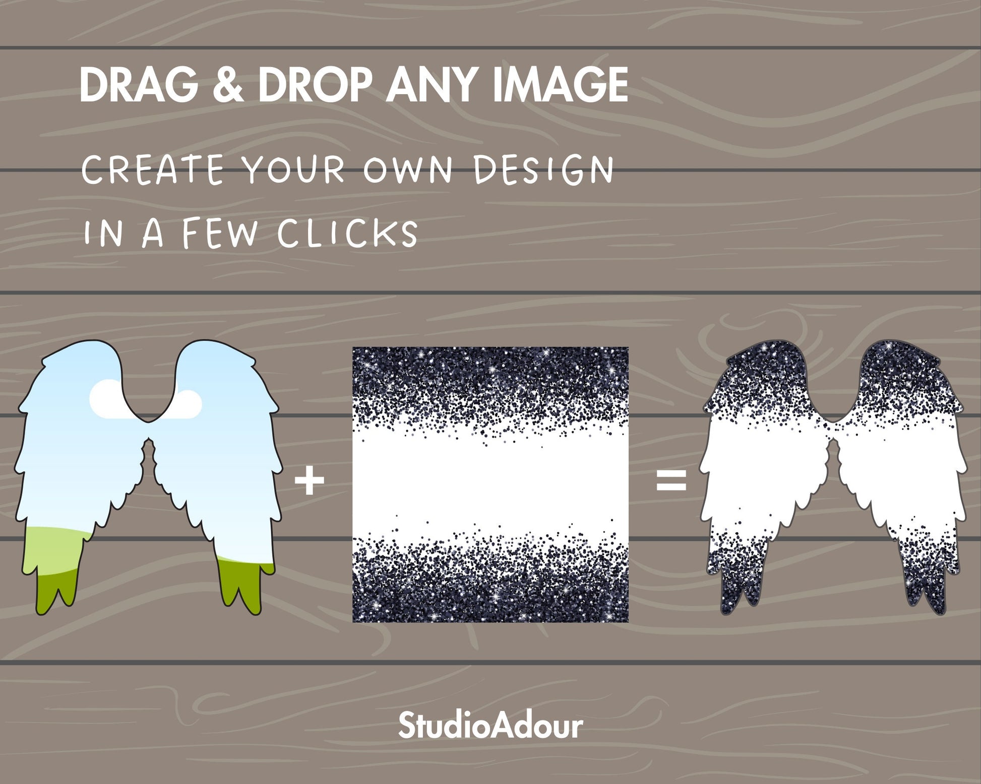 Design Your Own Angel Wings on Canva, Wings Canva Template, Drag and Drop Canva Frames, Wings Canva Frames Bundle, Angel Clipart