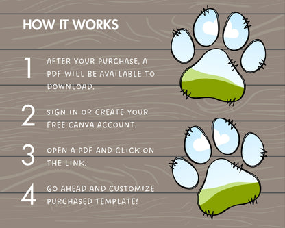 Design Your Own Doodle Paw Canva Frames, Paw Canva Template, Drag and Drop Canva Frames, Dog Paw, Editable Canva Pet Paw, Sublimation Design
