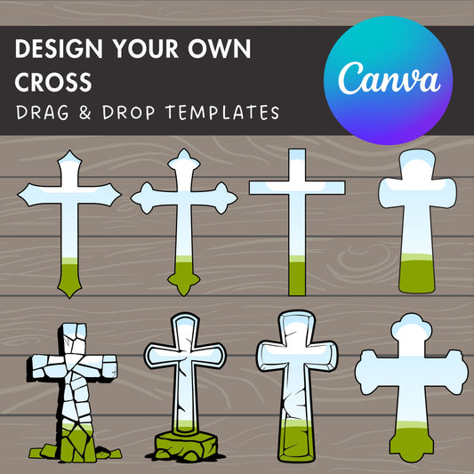 Design Your Own Cross on Canva, Religious Cross Canva Template, Easy Drag and Drop, Cross Bundle, Old Rugged Crosses, Sublimation Design
