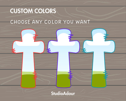 Design Your Own Doodle Cross on Canva, Religious Cross Canva Template, Easy Drag and Drop, Cross Bundle, Old Rugged Crosses