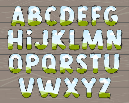 Design Your Own Doodle Letters on Canva, Doodle Alphabet Canva Template, Drag and Drop, Editable Canva Alphabet, Canva Frames Bundle