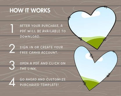 Design Your Own Doodle Heart on Canva, Heart Love Canva Template, Easy Drag and Drop Editable Canva Frames, Heart Bundle, Valentine's Day