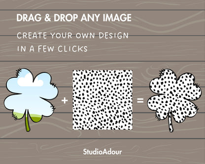 Design Your Own Doodle Clover on Canva, Lucky Clover Canva Template, Easy Drag and Drop, Four Leaf Clover, St Patricks Day, Shamrock Canva