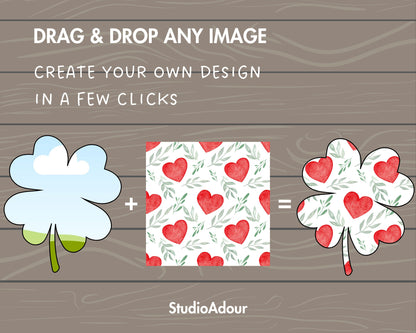 Design Your Own Lucky Clover on Canva, Lucky Clover Canva Template, Easy Drag and Drop, Four Leaf Clover, St Patricks Day, Shamrock Canva
