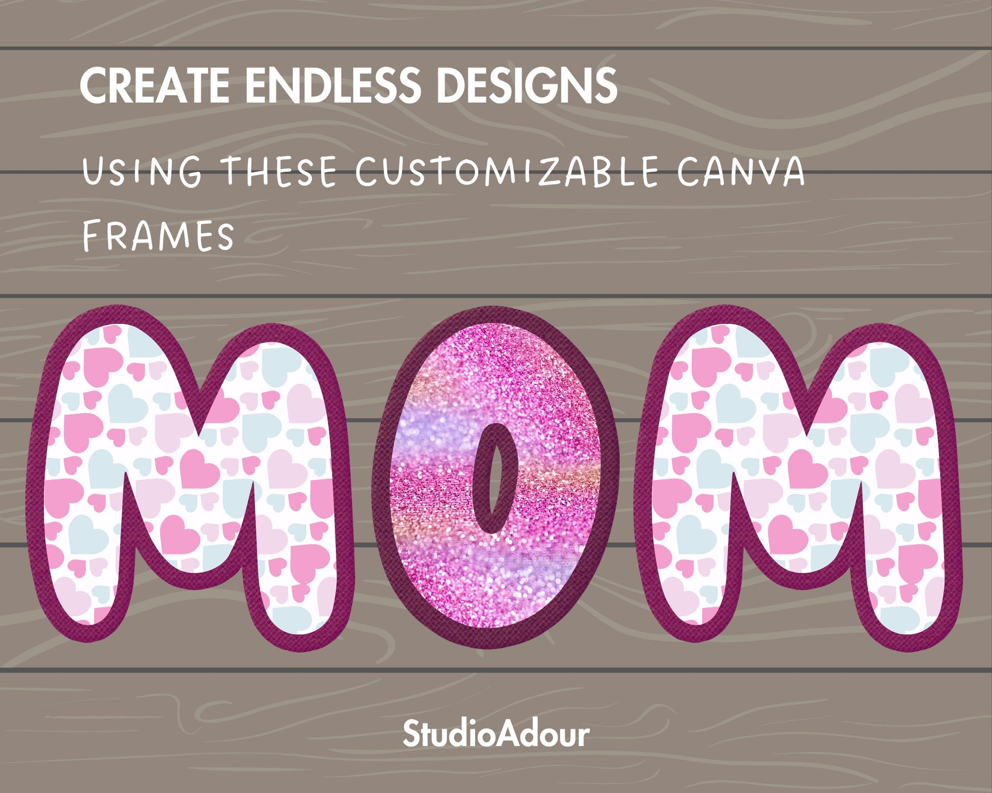 Digital Stitch Alphabet Canva, Faux Embroidery Applique Letters and Numbers, Drag and Drop, Canva Frames Bundle, DIY Letters Frames Canva
