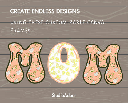Design Your Own Groovy Alphabet on Canva, Groovy Letters and Numbers Canva Template, Editable Retro Letters , Drag and Drop, Vintage Letters