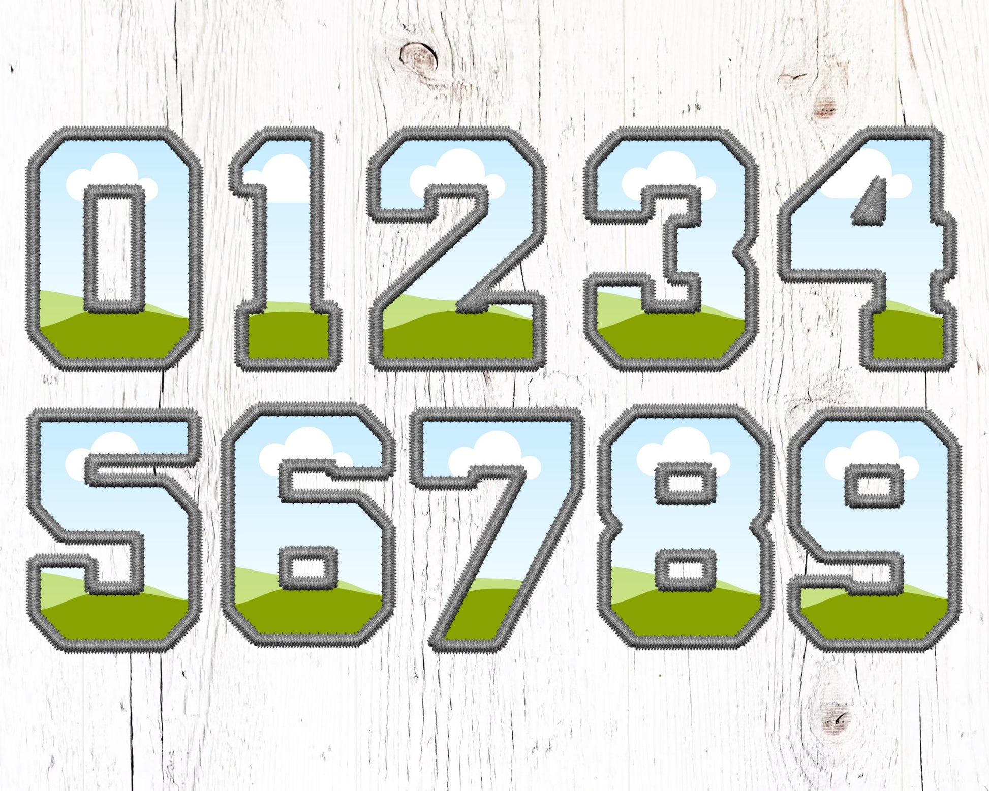 Varsity Letters and Numbers Canva, Faux Embroidery Varsity Alphabet, Sport Canva Letters, Drag and Drop, Applique Letters, Canva Stitch Font