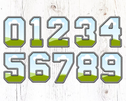 Varsity Letters and Numbers Canva, Faux Embroidery Varsity Alphabet, Sport Canva Letters, Drag and Drop, Applique Letters, Canva Stitch Font