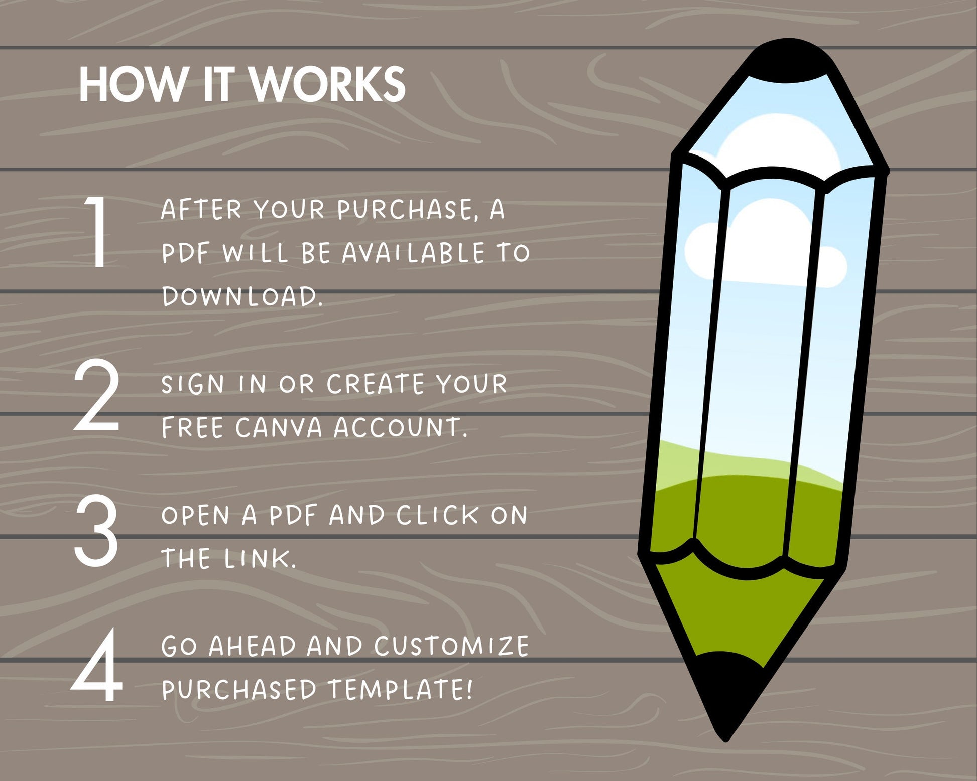Design Your Own Pencil on Canva, School Pencil Canva Template, Drag and Drop, Canva Frames Bundle, Digital Teacher Pencil, Commercial Use