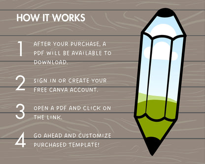 Design Your Own Pencil on Canva, School Pencil Canva Template, Drag and Drop, Canva Frames Bundle, Digital Teacher Pencil, Commercial Use