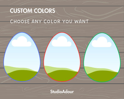Design Your Own Easter Egg on Canva, Easter Egg Canva Template, Drag and Drop, Canva Frames Bundle, Happy Easter, Easter Bunny, Clip Art
