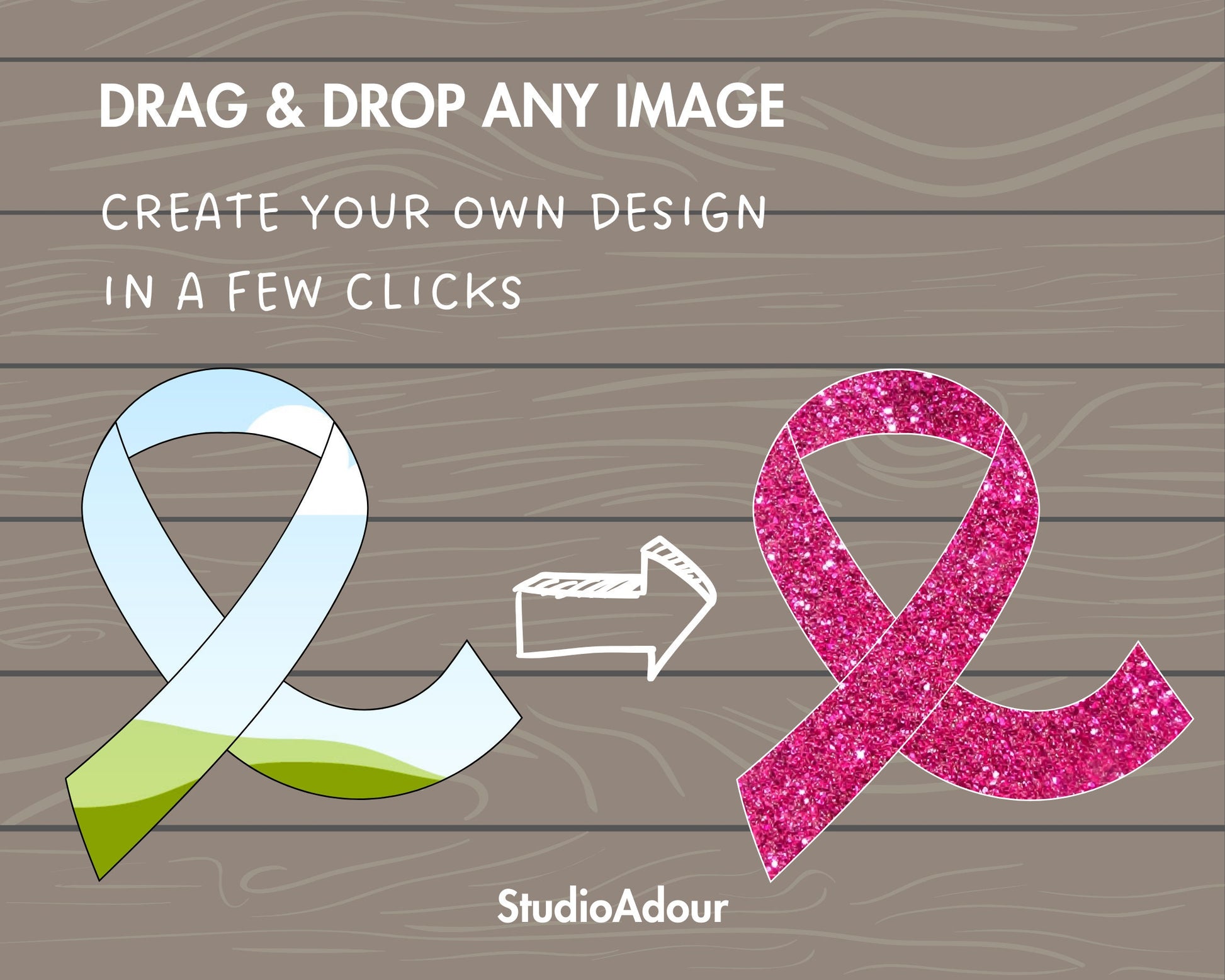 Design Your Own Awareness Ribbon on Canva, Awareness Ribbon Canva Template, Easy Drag and Drop, Editable Ribbon Canva Frames, Breast Cancer