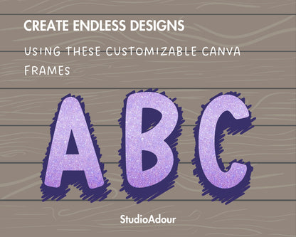 Design Your Own Scribble Alphabet on Canva, Doodle Letters & Numbers Canva Template, Drag and Drop, Editable Retro Letters, Pencil Letters