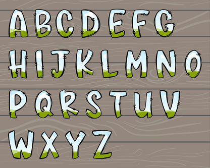 Design Your Own Doodle Letters on Canva, Doodle Uppercase Letters Canva Template, Drag and Drop, Editable Canva Letters, Canva Frames Bundle