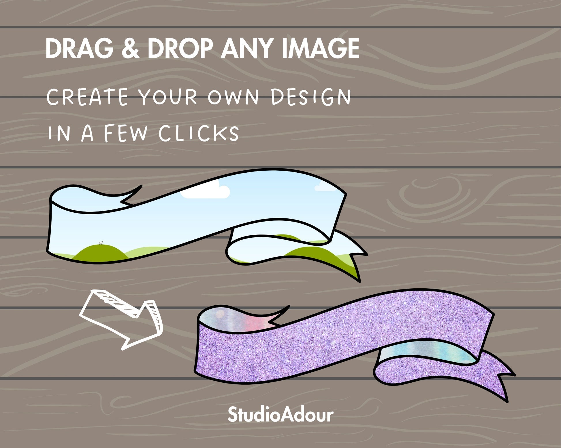 Design Your Own Ribbon Banner Canva Frames, Banner Canva Templates, Drag and Drop, Canva Frames Bundle, Editable Banner, Sublimation Design
