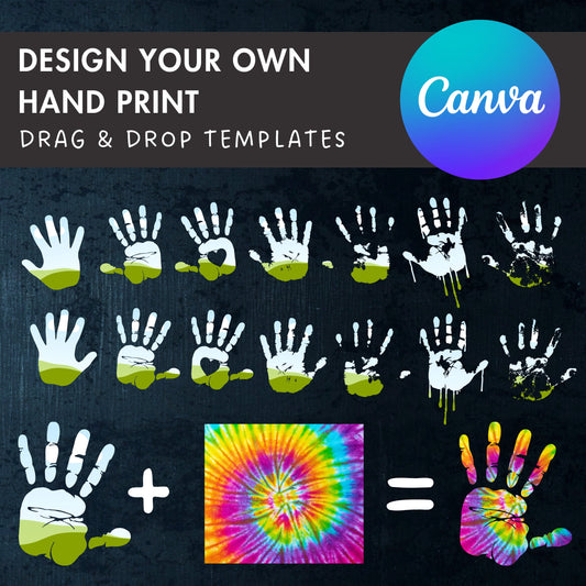 Design Your Own Hand Print Canva Frames, Human Hand Canva Template, Drag and Drop, Canva Frames Bundle, Editable Double Hands, School Art