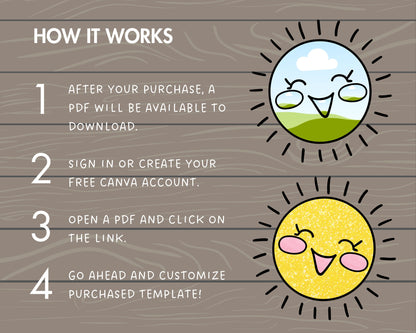 Design Your Own Smiling Sun Canva Frames, Happy Summer Sunshine Canva Template, Editable Cute Sun, Canva Frames Bundle, Beach Day Sun