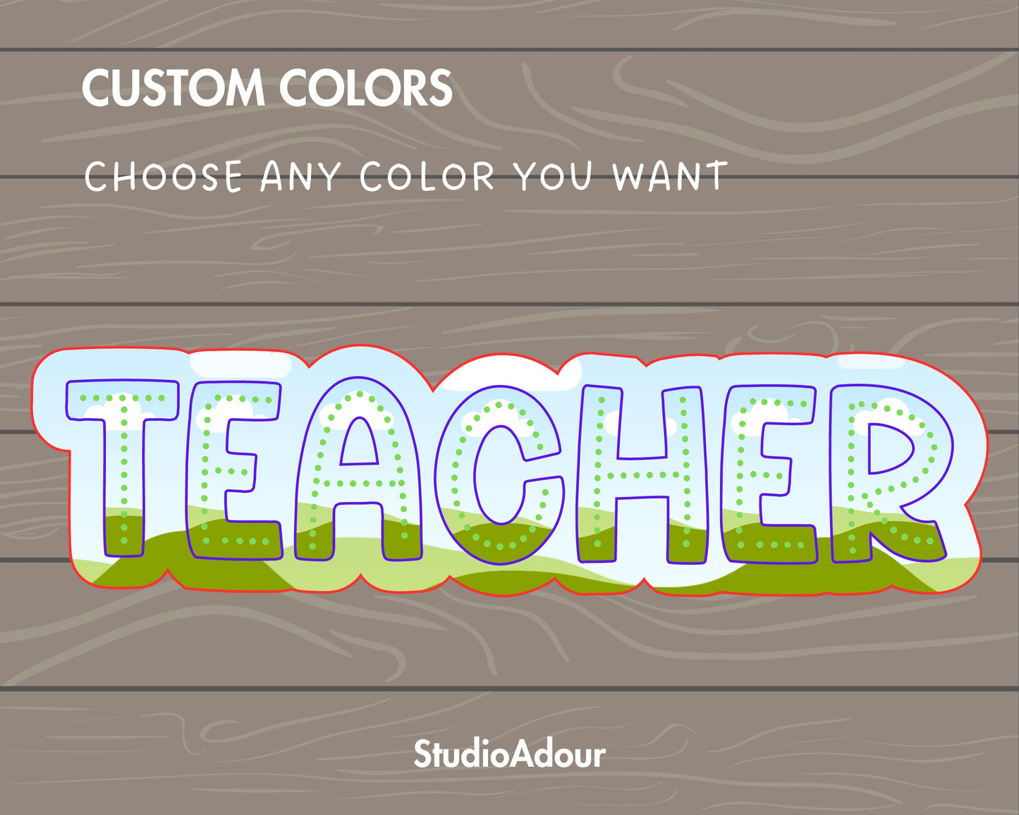Design Your Own Teacher Design, Teacher Design Template, Drag and Drop Canva Frame, Editable Canva Frame, Colorful Teacher, School Spirit