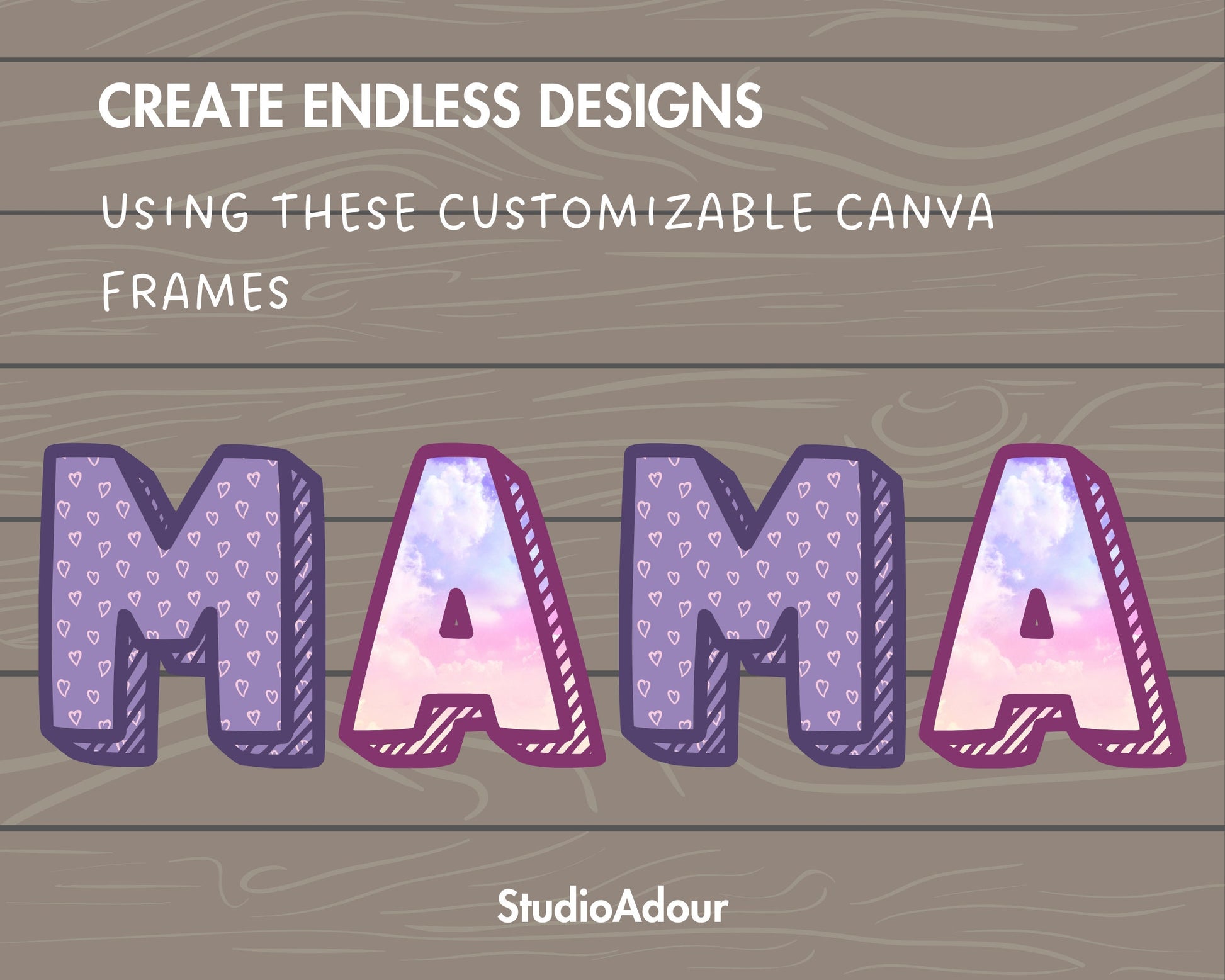 Design Your Own Chalk Alphabet on Canva, Doodle Letters Canva Frames Bundle, Editable Canva Letters Template, Drag and Drop, Handwritten
