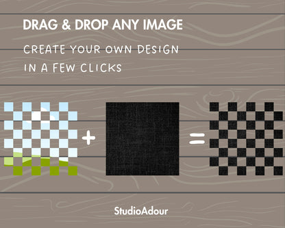 Design Your Own Checkered Canva Frames, Check Background Canva Template, Drag and Drop, Seamless Checkered Pattern, Checkered Bundle