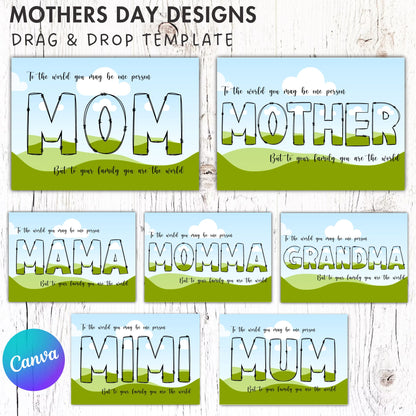Design Your Own Mama Canva Frames, Mother's Day Canva Template, Drag and Drop, Editable Canva Doodle Mom, Doodle Mama Bundle, Mom Quote