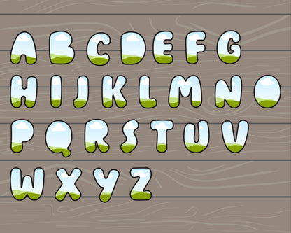 Design Your Own Bubble Letters on Canva, Doodle Alphabet Canva Template, Drag and Drop, Editable Canva Bubbly Letters & Numbers, DIY Letters