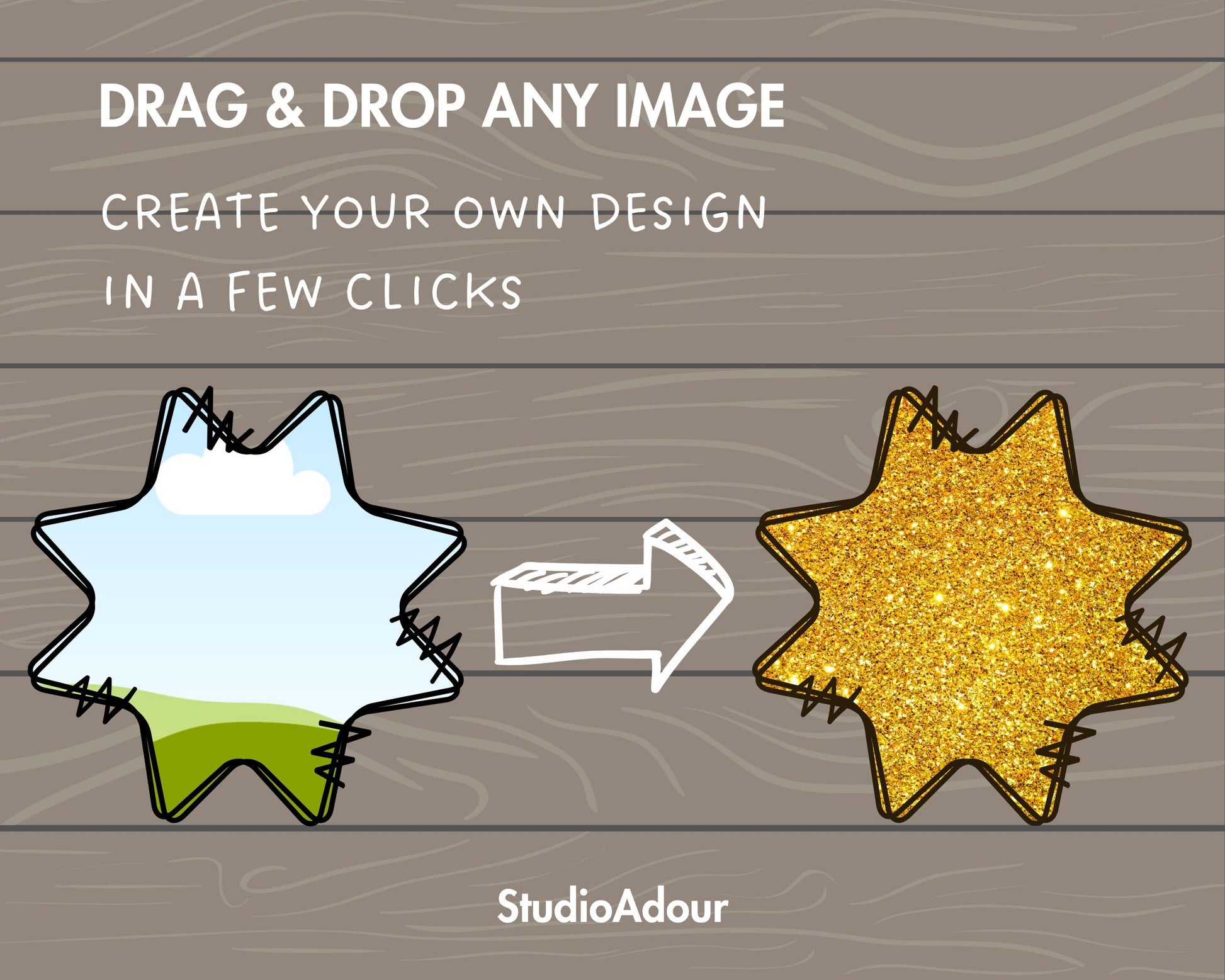Design Your Own Doodle Starts on Canva, Star Canva Template, Drag and Drop, Editable Canva Frames, Stars Bundle, Night Star, Christmas Star