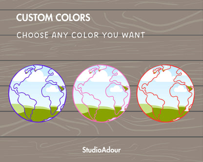 Design Your Own Planet Earth on Canva, Globe Canva Template, Easy Drag & Drop, Planet Clipart, Layered Earth, World Map Silhouette