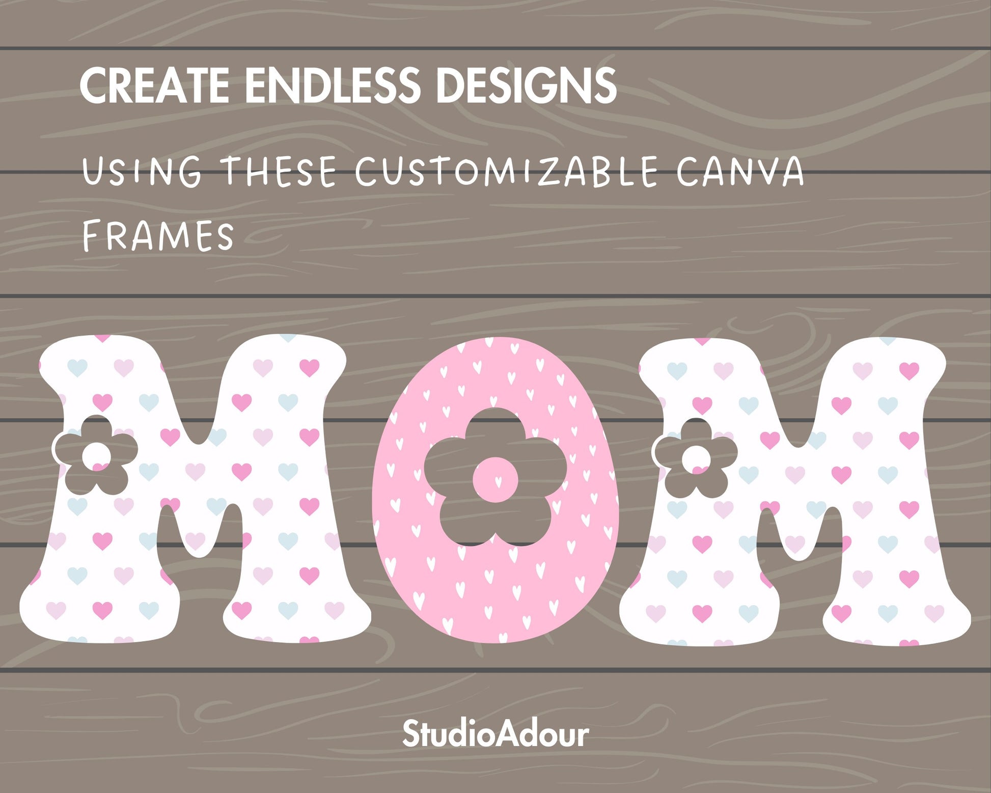 Design Your Own Daisy Alphabet on Canva, Groovy Letters and Numbers Canva Template, Drag and Drop, Editable Flower Letters, DIY Canva Frames