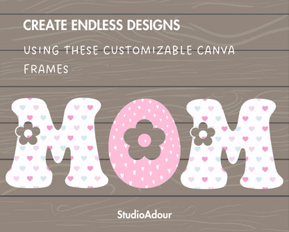Design Your Own Daisy Alphabet on Canva, Groovy Letters and Numbers Canva Template, Drag and Drop, Editable Flower Letters, DIY Canva Frames