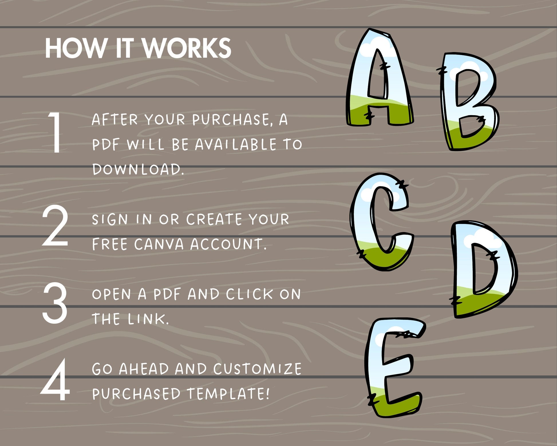 Design Your Own Doodle Letters on Canva, Doodle Uppercase Letters Canva Template, Drag and Drop, Editable Canva Letters, Canva Frames Bundle