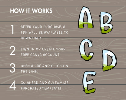 Design Your Own Doodle Letters on Canva, Doodle Uppercase Letters Canva Template, Drag and Drop, Editable Canva Letters, Canva Frames Bundle