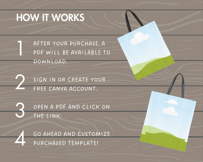 Tote Bag Canva Mockup, Canvas Tote Canva Template, Drag and Drop, All Over Print, Shopping Tote, Realistic Tote Canva Mockup, Custom Color