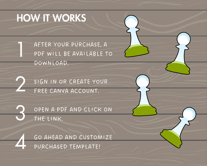 Design Your Own Chess Pieces Canva Frames, Chess Figures Canva Template, Drag and Drop Photo, Chess King and Queen, Sublimation Design