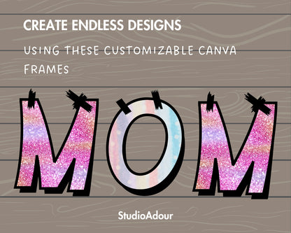 Design Your Own Sticker Letters Canva Frames, Letters & Numbers Canva Template, Editable Alphabet Canva, Drag and Drop, School Letters