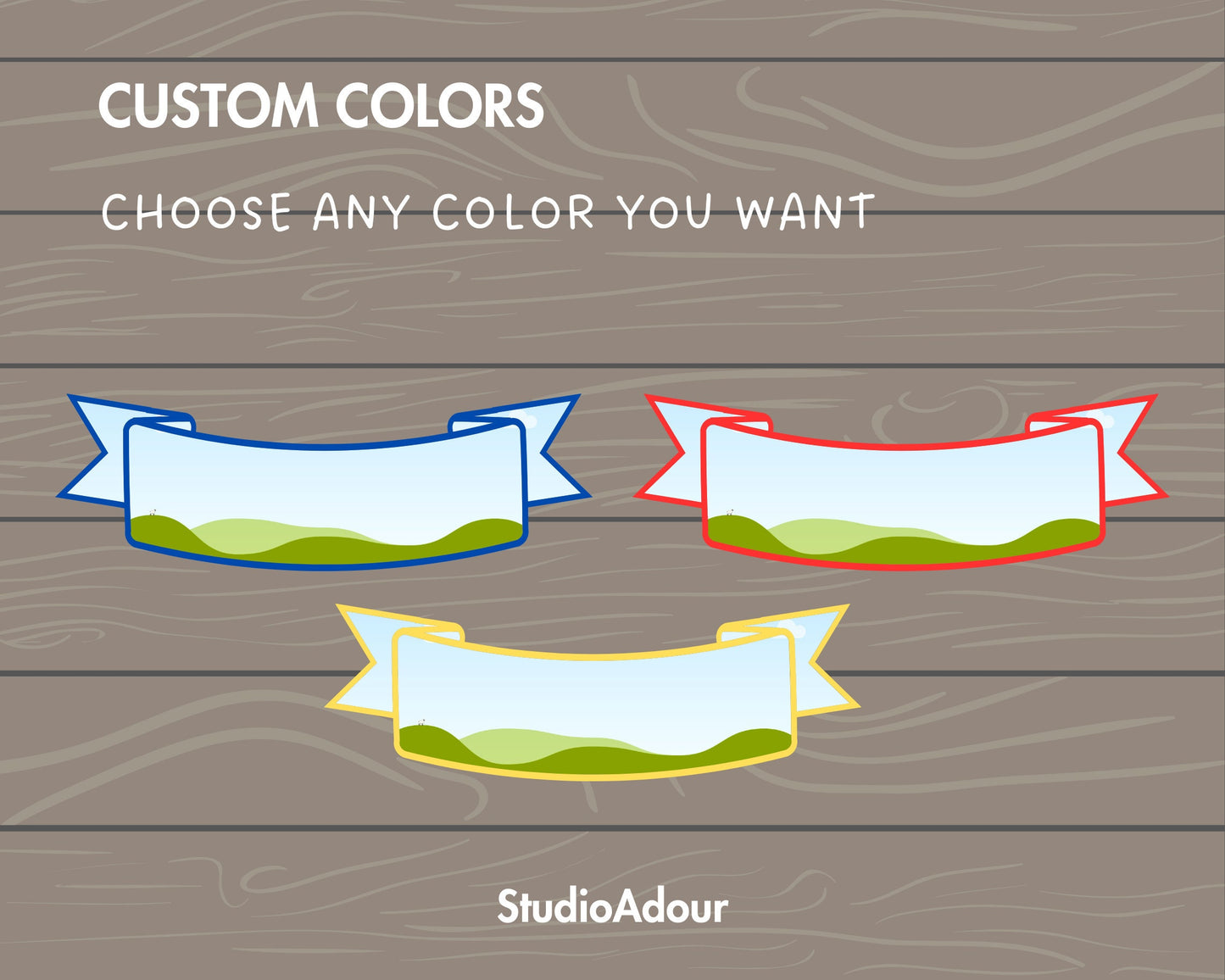 Design Your Own Ribbon Banner Canva Frames, Banner Canva Templates, Drag and Drop, Canva Frames Bundle, Editable Banner, Sublimation Design