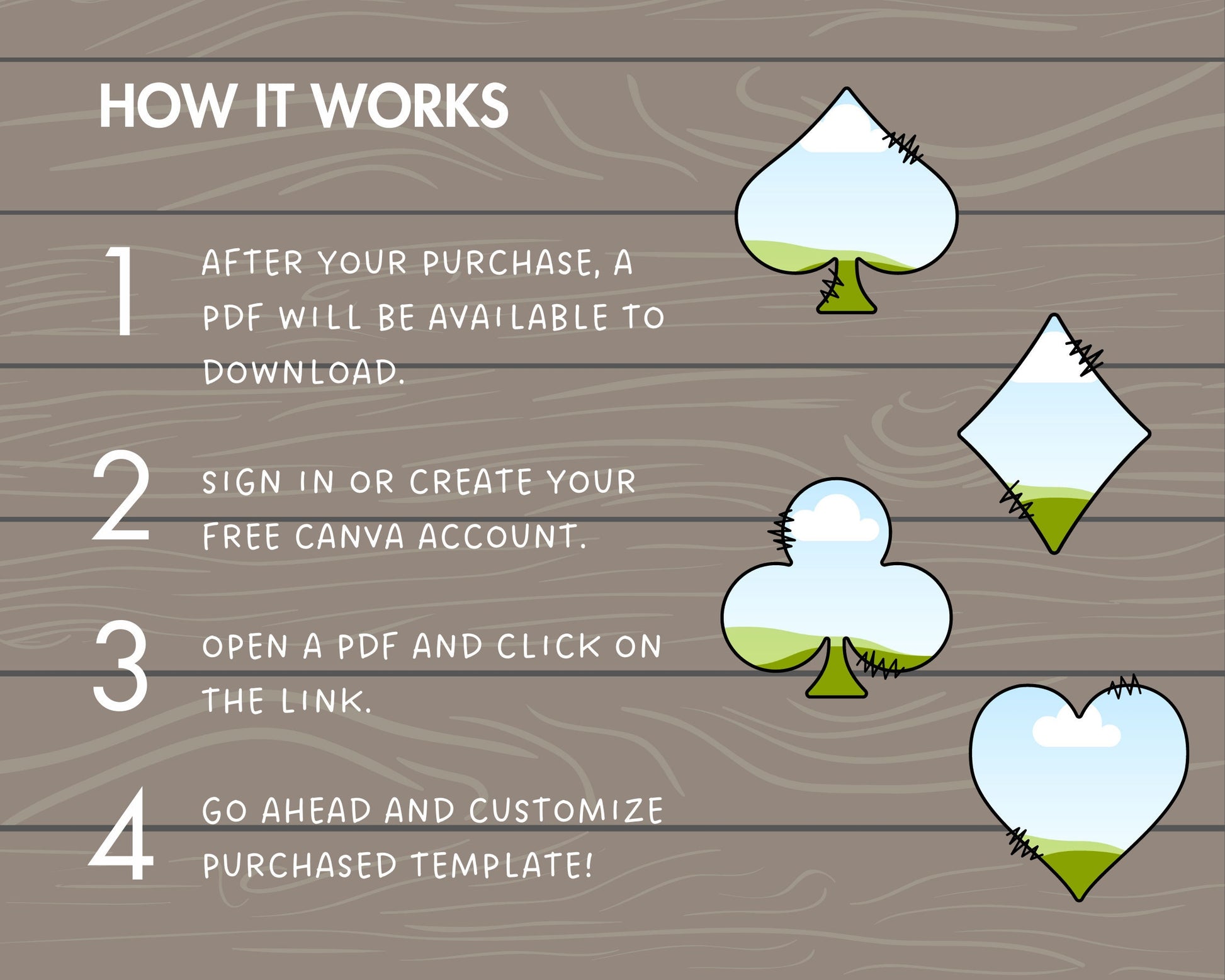 Design Your Own Playing Cards Symbols Canva Frames, Card Game Symbols Canva Template, Drag and Drop, Doodle Card Symbols, Playing Card Suit