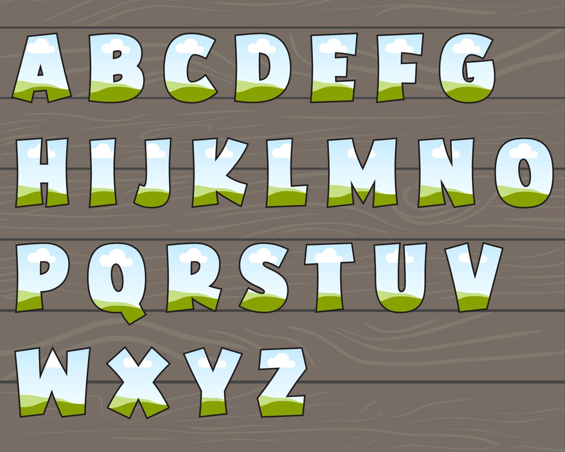 Design Your Own Comic Letters on Canva, Cartoon Alphabet Canva Template, Drag and Drop, Editable Canva Retro Alphabet, Canva Frames Bundle