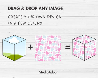 Design Your Own Cube Canva Frames, 3D Cube Canva Template, Geometric Canva Frames, Square Outline, Block Shapes, 3D Box, Sublimation Design