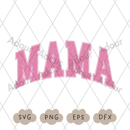 Distressed Mama Svg, Varsity Mama PNG, Retro Mama, Mom Shirt, Family Print, Mama Life, Cricut Svg, Sublimation Shirt, Commercial Use