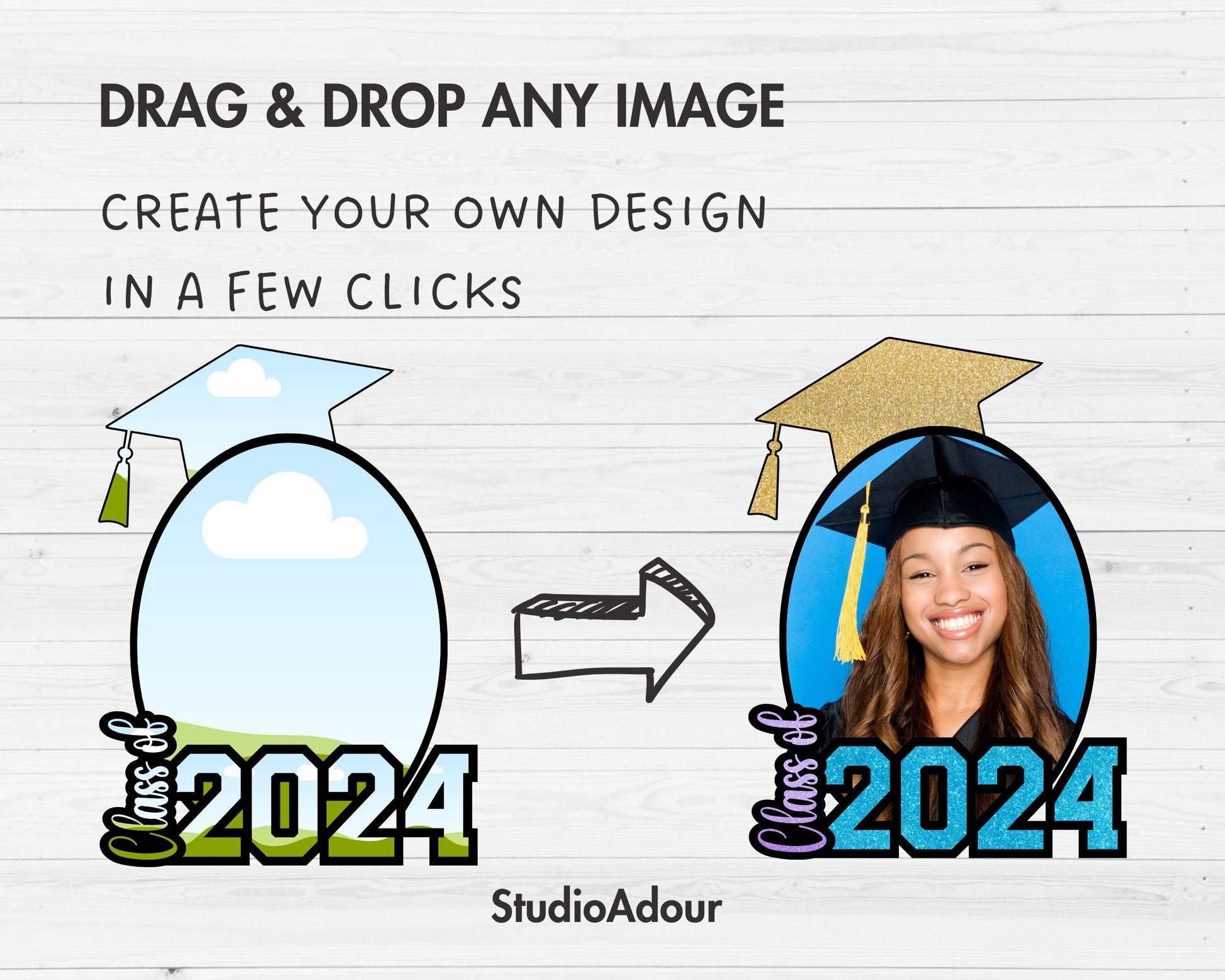 Design Your Own Graduation Paddle Canva Frames, Editable Canva Template, Drag and Drop, Sublimation Design, Graduation Party, Custom Grad,