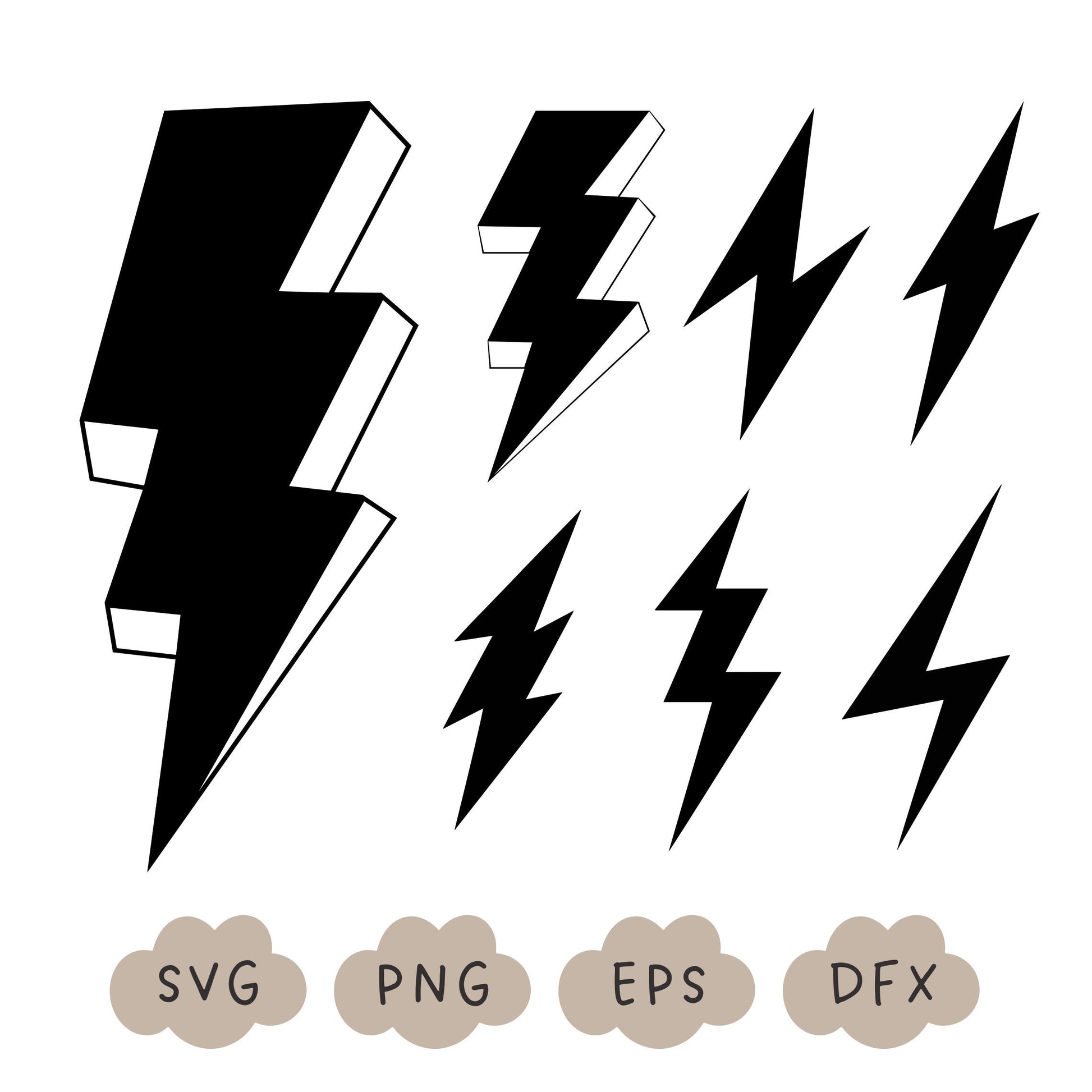 Lightning Bolt SVG, Lightning Strike, Lightning SVG Bundle, Thunder Silhouette, Flash Symbol, Weather SVG, Lightning Strike, Commercial Use
