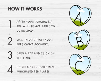 Design Your Own Heart Letters on Canva, Heart Alphabet Canva Template, Drag and Drop, Uppercase Letters & Numbers PNG, Sublimation Design,